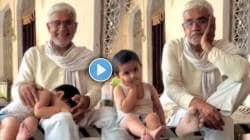 किती गोंडस! आजोबांची नक्कल करण्यासाठी नातवाने काय केलं बघा; VIDEO पाहून चेहऱ्यावर येईल हसू